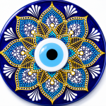 Mandala Evil Eye Decorative Ceramic Plate MS Department Store Oman
