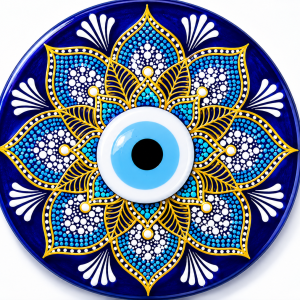 Mandala Evil Eye Decorative Ceramic Plate MS Department Store Oman
