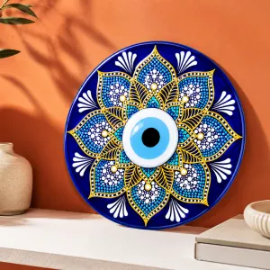 Mandala Evil Eye Decorative Ceramic Plate MS Department Store Oman