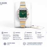 U.S. Polo Assn. Green Dial Two-Tone Crystal Bezel Watch MS Department Store Oman