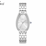 Ferro Women's Silver Oval Analog Wrist Watch with Stainless Steel Bracelet – Elegant Dress Watch MS Department Store Oman