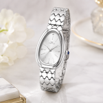 Ferro Women's Silver Oval Analog Wrist Watch with Stainless Steel Bracelet – Elegant Dress Watch MS Department Store Oman