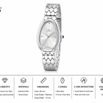 Ferro Women's Silver Oval Analog Wrist Watch with Stainless Steel Bracelet – Elegant Dress Watch MS Department Store Oman