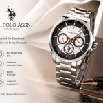 U.S. Polo Assn. Silver & Rose Gold Multi-Function Stainless Steel Watch MS Department Store Oman