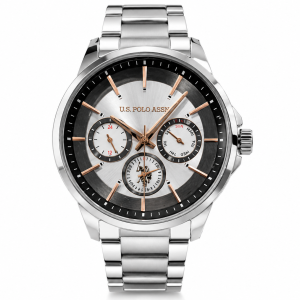 U.S. Polo Assn. Silver & Rose Gold Multi-Function Stainless Steel Watch MS Department Store Oman