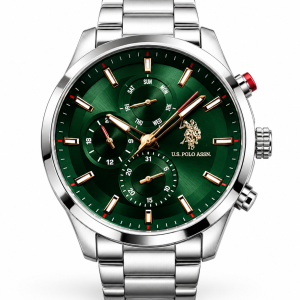 U.S. Polo Assn. Emerald Green Multi-Function Stainless Steel Watch MS Department Store Oman