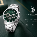 U.S. Polo Assn. Green Chronograph Stainless Steel Watch MS Department Store Oman