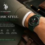 U.S. Polo Assn. Forest Green Silicone Strap Watch MS Department Store Oman