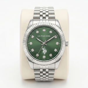 U.S. Polo Assn. Green Crystal Dial Stainless Steel Watch MS Department Store Oman