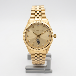 U.S. Polo Assn. Gold Crystal Dial Stainless Steel Watch MS Department Store Oman