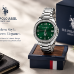 U.S. Polo Assn. Green Crystal Bezel Stainless Steel Watch MS Department Store Oman