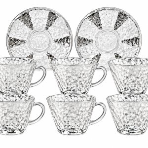 Elite Houseware Glass Teaset 7 Pieces Gilded MS Department Store Oman