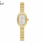 Ferro Women's Gold-Tone Oval Analog Wrist Watch with White Dial & Stainless Steel Bracelet MS Department Store Oman