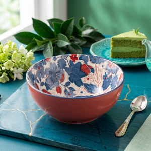 Floral Pattern Ceramic Bowl MS Department Store Oman