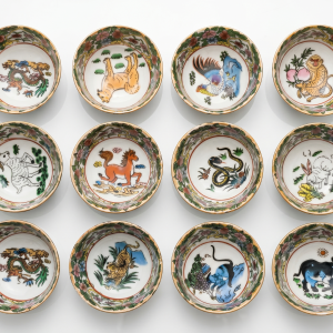 Twelve-Piece Chinese Zodiac Ceramic Bowl Set MS Department Store Oman