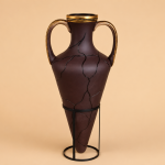 Matte Brown Kintsugi-Inspired Decorative Amphora MS Department Store Oman
