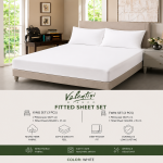 Val Single Fitted 2Pc Bed Sheet 200X120X30Cm -White  MS Department Store Oman