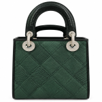 Ms Fashion Ladies Hand Bag Emerald Green Reptile-Textured Top-Handle Handbag with Crystal-Style Hardware