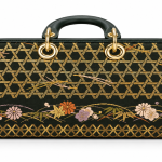 Ms Fashion Dark Green Floral and Gold Geometric Brocade Top-Handle Handbag