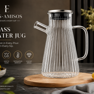 Borosilicate Glass Jar With Metal Lid-900Ml MS Department Store Oman