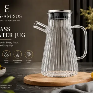 Borosilicate Glass Jar With Metal Lid-900Ml MS Department Store Oman