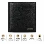 Ms Fashion Black Pebbled Leather Bifold Wallet