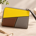 Ms Fashion Color Block Zip-Around Wristlet Wallet