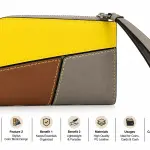 Ms Fashion Color Block Zip-Around Wristlet Wallet
