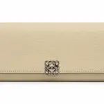 Ms Fashion Loewe Anagram Long Flap Wallet in Beige Leather