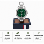 U.S. Polo Assn. Green Crystal Bezel Stainless Steel Watch MS Department Store Oman