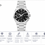 Ferro Men's Stainless Steel Multi-Function Analog Watch – Black Dial, Silver Bracelet MS Department Store Oman