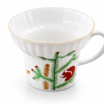 Festive Squirrel And Pine Tree Pattern Porcelain Teacup MS Department Store Oman