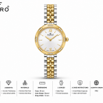 Ferro Men’s Two-Tone Crystal Bezel Analog Bracelet Watch – Mother of Pearl Dial MS Department Store Oman