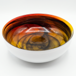 Artistic Amber And Orange Swirl Ceramic Decorative Bowl MS Department Store Oman