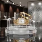Cesdhun Women'S Gold Stainless Steel Analog Watch With Crystal Bezel MS Department Store Oman