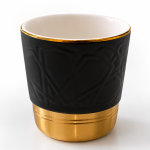 Modern Matte Black & Gold Metallic Accent Cup MS Department Store Oman