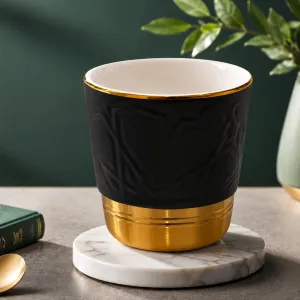 Modern Matte Black & Gold Metallic Accent Cup MS Department Store Oman