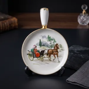 Vintage Horse Carriage Porcelain Decorative Plate MS Department Store Oman
