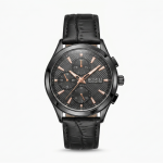 Homies Black Leather Multifunction Watch MS Department Store Oman