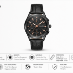 Homies Black Leather Multifunction Watch MS Department Store Oman