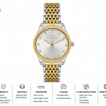 Ferro Women's Two-Tone Stainless Steel Analog Watch with Silver Dial & Gold Fluted Bezel MS Department Store Oman