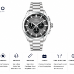 Ferro Men's Stainless Steel Chronograph Analog Watch with Grey Dial – Silver Metal Strap MS Department Store Oman