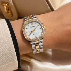 Ceshdun Elegant Two-Tone Crystal Bezel Women’S Wrist Watch MS Department Store Oman