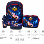 WIRES SCHOOL BAG TROLLEY 18" WITH LUNCH BAG, PENCIL CASE, DINNER SET & WATER BOTTLE WITH SOCER PRINT MS Department Store Oman