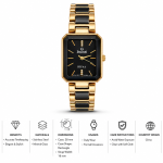 Sveston Erika Women’s Rectangular Analog Wristwatch with Metal Bracelet MS Department Store Oman
