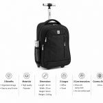 WIRES 18" TROLLEY BACKPACK BLACK MS Department Store Oman