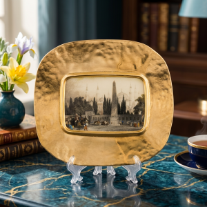 Gold Ottoman Landmark Decorative Plate MS Department Store Oman