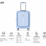 Verage Rome Monti Pp Trolley 4W   20" All With Front Pocket-Sky Blue MS Department Store Oman