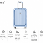 Verage Rome Monti Pp Trolley 4W   24" All With Front Pocket-Sky Blue MS Department Store Oman