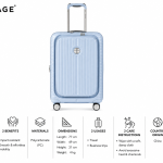 Verage Rome Monti Pp Trolley 4W   29" All With Front Pocket-Sky Blue MS Department Store Oman